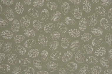 Pasen - Canvas stof - linnenlook - paaseieren - groen - 3272-220
