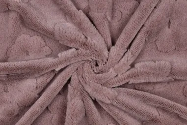 Zachte stoffen - Fleece stof - bloemen - mauve - 4622-002