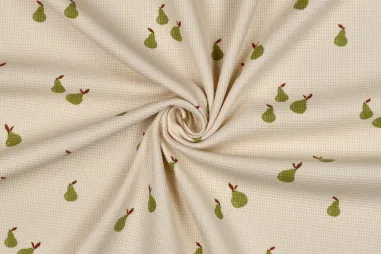 Kinderdruck - Tricot stof - wafeljersey - peren - naturel - 7160-005