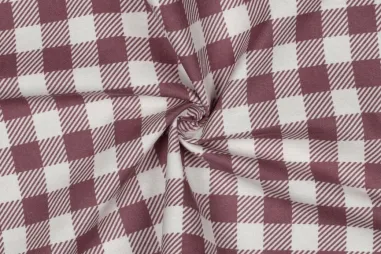 165gr/M² - Flanel stof - checks - mauve - 7241-021