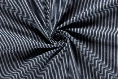 Spijkerstoffen en denim stoffen - Spijkerstof - strepen - donkerblauw - 25028-008