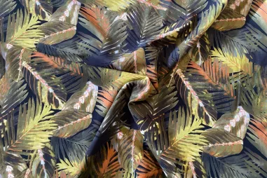 Bladeren motief - Viscose stof - poplin - bladeren - groen - 25012-026