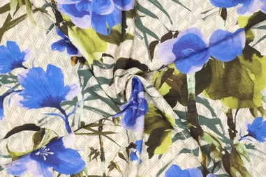 Luchtige zomerbroek - Viscose stof - bloemen - blauw - 22561-650