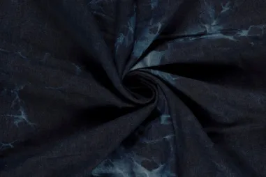 Spijkerstoffen en denim stoffen - Spijkerstof - abstract - donkerblauw - 25038-006