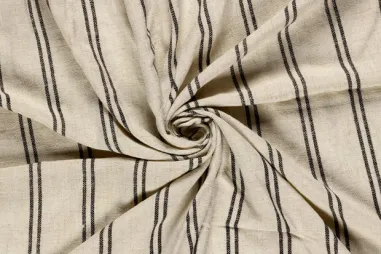 Nooteboom stoffen - Viscose stof - linnenmix - strepen - beige - 25043-052