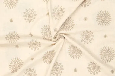 Broderie en Embroidery stoffen - Embroidery stof - katoen - bloemetjes - naturel - 22608-020