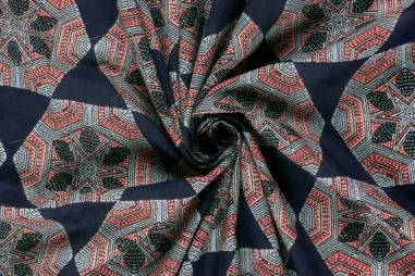 Polyester stof - satijn duchesse - bloemen fantasie - multi - 24076-012 - Katoen stof - batik - voile - fantasie - multi - 23373-006