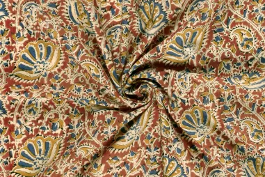 rode stoffen - Katoen stof - batik - voile - fantasie - rood multi - 23380-015