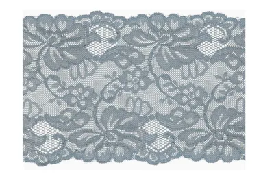 Spitzenband* - Rekbaar kant 15 cm - grijs - XLA13-150