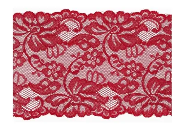 Spitzenband* - Rekbaar kant 15 cm - rood - XLA13-515