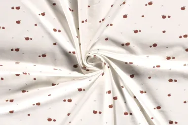 Fruit stoffen - Tricot stof - appels - gebroken wit - 18464-051