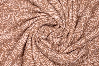 205gr/M² - Gebreide stof - zebraprint - camel - 412517-10