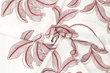 Broderie en Embroidery stoffen - Embroidery stof - katoen - bloemen - rood - 22735-400