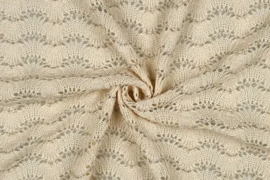 Gebreide stoffen - Gebreide stof - jacquard - lurex - ecru - 4724-001