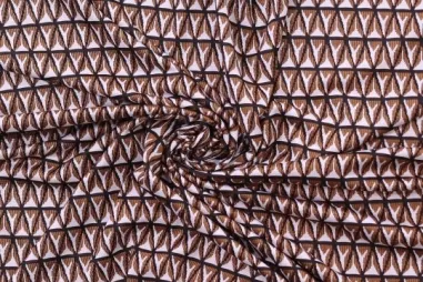 Polyester stof - jacquard - dierenprint - bruin - 23184-090 - Strickstoff – Jacquard – Retro – Braun – 419020-22