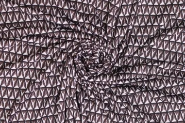 Retro motief stoffen - Gebreide stof - jacquard - retro - donkerbruin - 419020-25