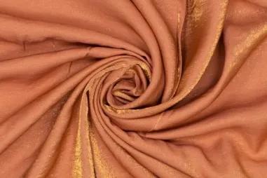 Feeststoffen - Viscose stof - polyamidemix - shiney - roestbruin - 420069-6