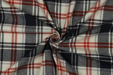 Geruite stoffen - Geruite stof - katoen - garengeverfd - marine - 4477-001