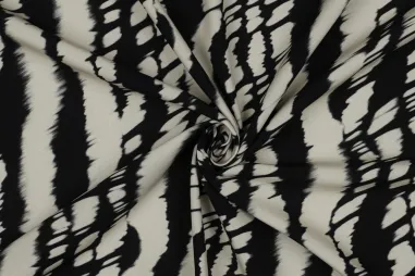 Wollen stof - wolmix - zwart - 16290-999 - Viscose stof - radiance - abstract - naturel - 6063-002