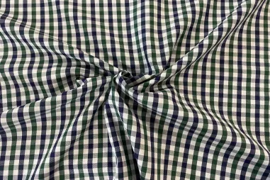 JT stoffen - Geruite stof - katoen - groen/wit/blauw - JT004