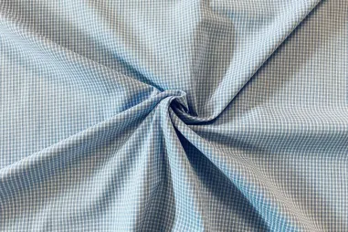 Decoratie en aankleding stoffen - Geruite stof - katoen - lichtblauw/wit - JT005