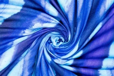 Tüll breit dunkelblau - Viscose stof - digitaal blurry strepen - blauw - 925040-50