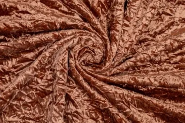 Stretch stof - Bi-stretch - bruin-taupe - 1615-057 - Velours stof - velvet crinkle - bruin - 416059-331