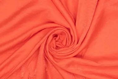 Feeststoffen - Viscose stof - polyamidemix - shiney - koraal - 420069-7