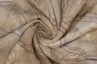 Tie dye stoffen - Stretch stof - tie dye - golven - bruin - 963004-18