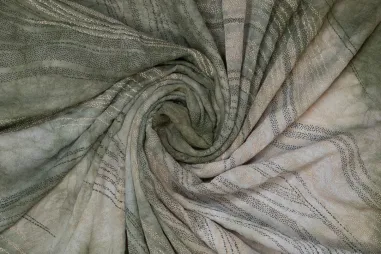 Tricot stof - Pure Bamboo - mosgroen - 0781-213 - Stretch stof - tie dye - golven - groen - 963004-20