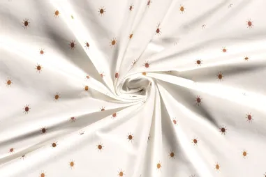 Kinderprint stoffen - Tricot stof - zonnetjes - gebroken wit - 18471-051