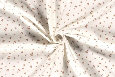 Uitverkoop - Tricot stof - bloemetjes - gebroken wit - 18486-051