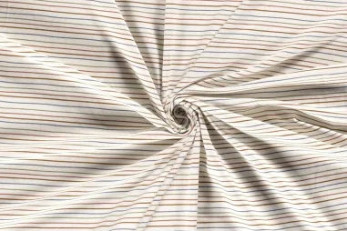 Gestreepte stoffen - Tricot stof - strepen - gebroken wit - 19467-051