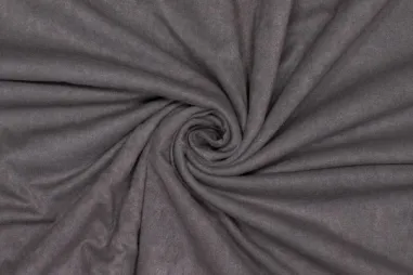 Wollen stof - Gekookte wol - donkergrijs - 4578-068 - Suèdine stof - gebreide suède - middengrijs - 794318-980