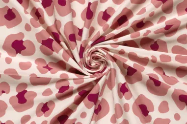 Rosa Stoffe - Tricot stof - panterprint - roze - 25677-011
