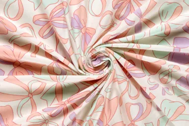 Tricot stoffen - Tricot stof - strikjes - gebroken wit - 25687-051