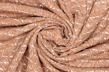 Gestreifte - Gebreide stof - zebraprint - camel - 412517-11