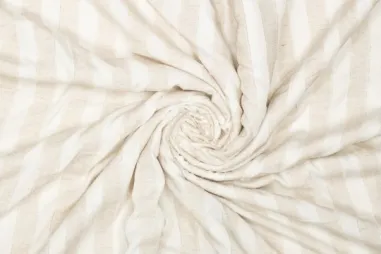 Gestreifte - Viscose stof - jacquard - strepen - crème - 331019-11