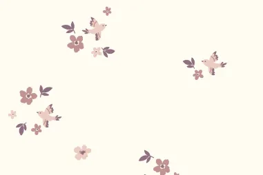 vogel stoffen - Tricot stof - bloemetjes & vogeltjes - gebroken wit - 23508-051