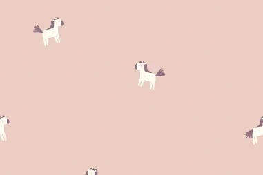 Paarden stoffen - Tricot stof - paarden - lichtroze - 23509-111