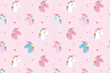 Nieuwe stoffen - Katoen stof - poplin - unicorns - lichtroze - 21969-011