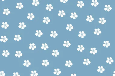 Bluse - Katoen stof - bloemetjes - blauw - 21972-007