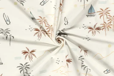 Nieuwe stoffen - Tricot stof - boten - gebroken wit - 23611-051