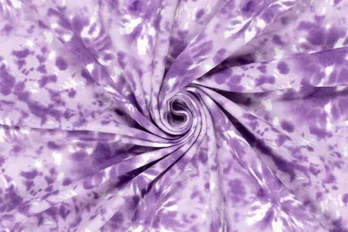 Gestrickt - Tricot stof - French Terry - tie dye - lila - 22409-043