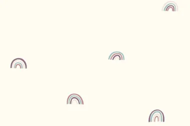 Tricot kinderstoffen - Tricot stof - regenboogjes - gebroken wit - 23529-051