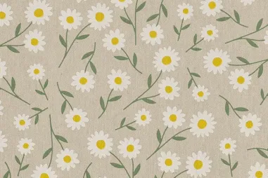 Canvas stoffen - Deco stof - linnenlook - bloemetjes - naturel - DL3142-500