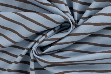 Alle Saisons - Tricot stof - strepen - dusty blauw - K10402-920