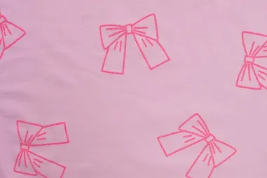 Rosa Stoffe - Tricot stof - French Terry - glitter - strikjes - roze - K24008-120