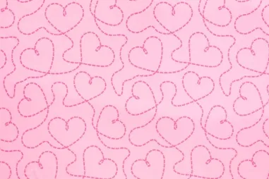 Tüll breit hellrosa - Tricot stof - French Terry - glitter - hartjes - roze - K24009-120