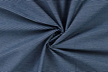 Korte broek - Spijkerstof - jacquard - yarn dyed - strepen - donkerblauw - Q11807-980